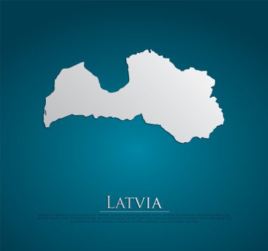 Letonya harita kart kağıt vektör
