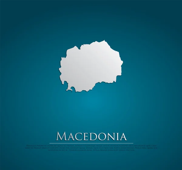 Vector Macedonia Mapa de papel de tarjeta — Vector de stock