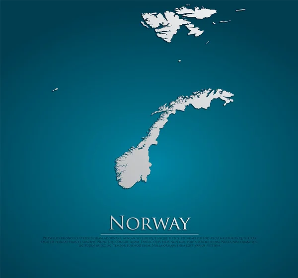 노르웨이 지도 카드 종이 벡터 — 스톡 벡터