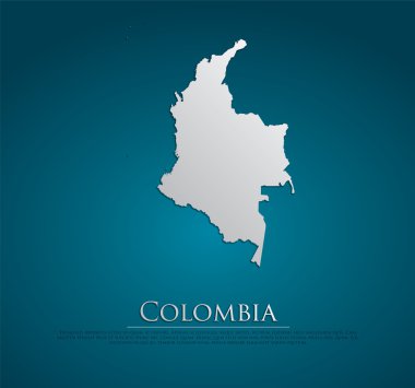 Kolombiya harita kart kağıt vektör