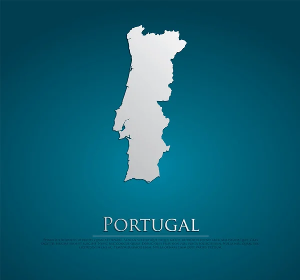 Vector Portugal Mapa de papel de tarjeta — Vector de stock