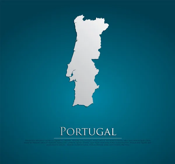 Vector Portugal Mapa de papel de tarjeta — Archivo Imágenes Vectoriales