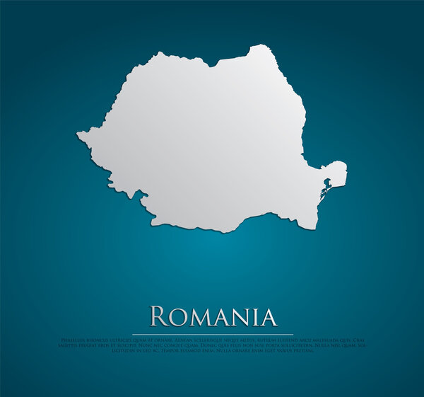 vector Romania Map card paper