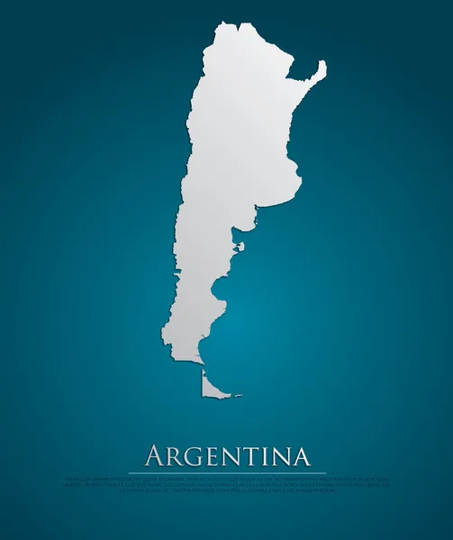 Argentina mapa papel cartão 3D natural —  Vetores de Stock