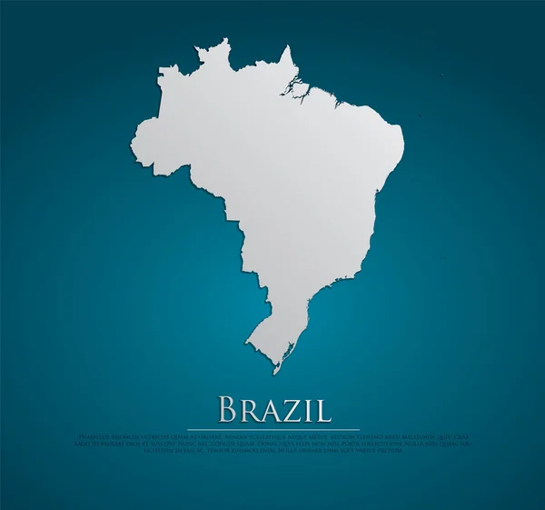 Vector Brasil Mapa de papel de tarjeta — Vector de stock