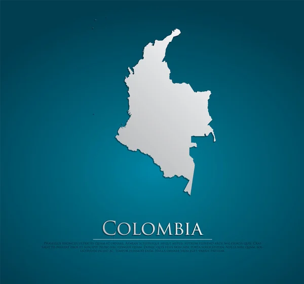 Vector Colômbia Mapa papel cartão —  Vetores de Stock