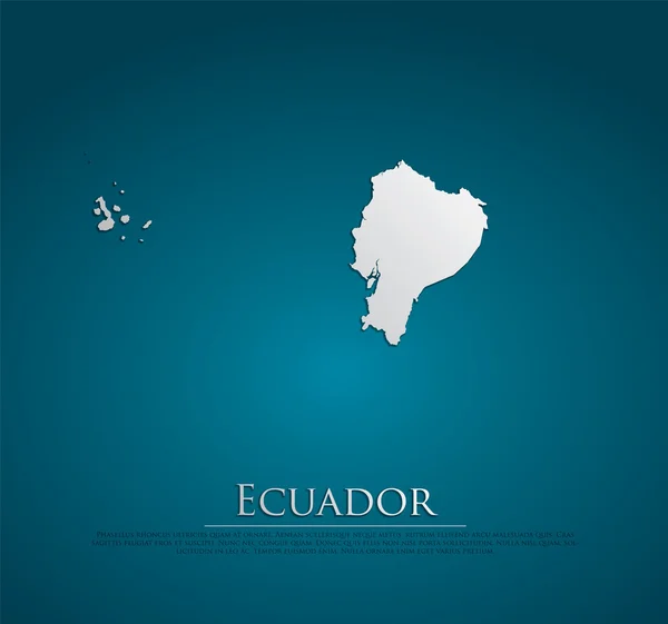 Vector Ecuador Mapa de papel tarjeta — Vector de stock