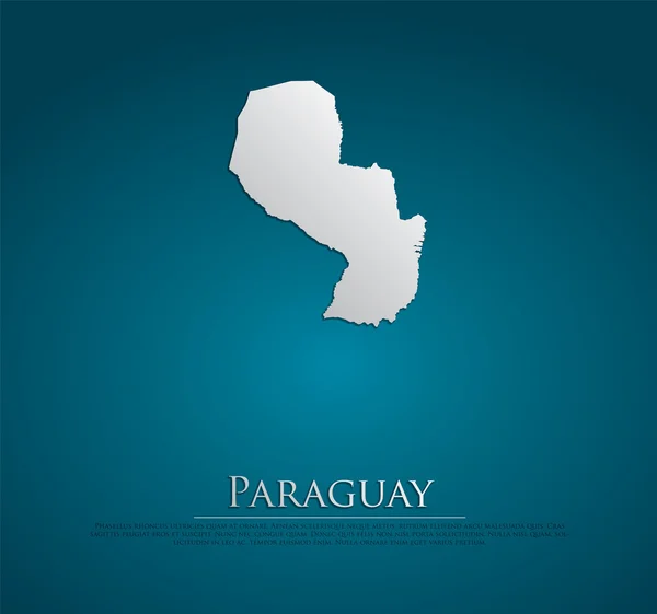 Vector Paraguay Mapa de papel de tarjeta — Vector de stock