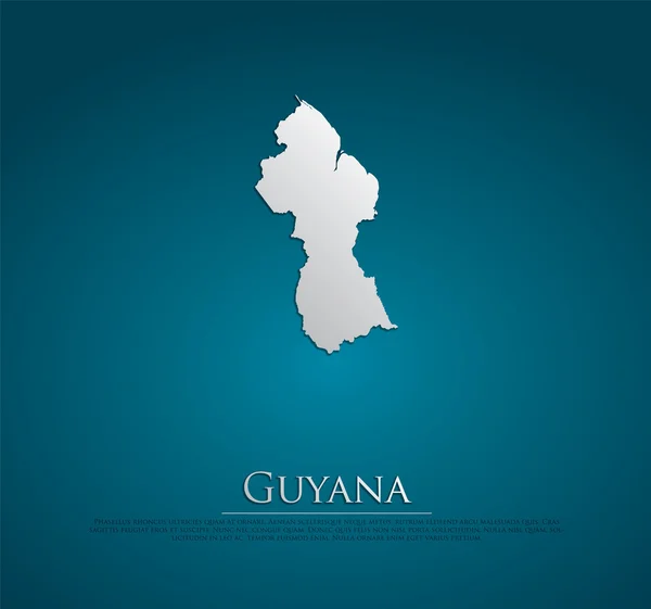 Vector Guyana Mapa de papel de tarjeta — Vector de stock