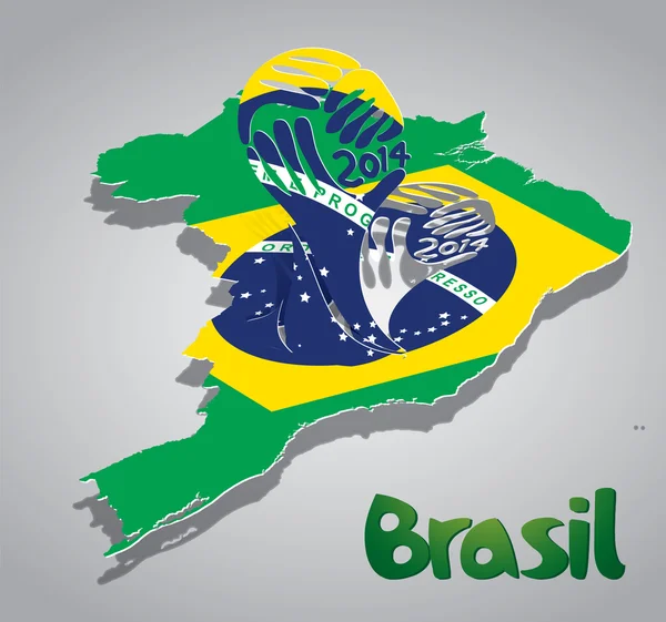 Carta geografica Brasile Coppa del Mondo FIFA — Vettoriale Stock