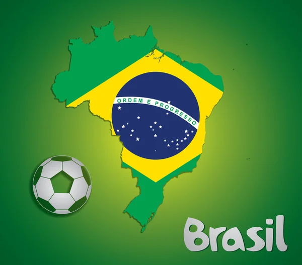 Brasil mapa tarjeta FIFA Copa del Mundo — Vector de stock