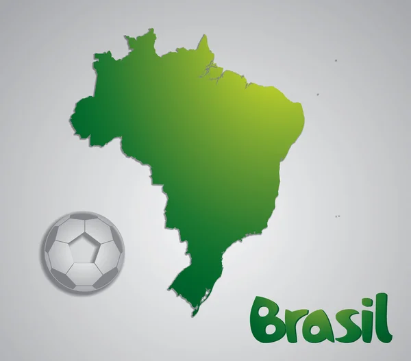 Brezilya harita kart FIFA Dünya Kupası — Stok Vektör