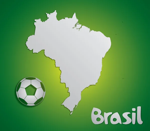 Brazil map card FIFA World Cup — Stock Vector