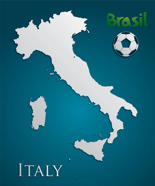 Vector Italia Mapa papel de tarjeta — Vector de stock