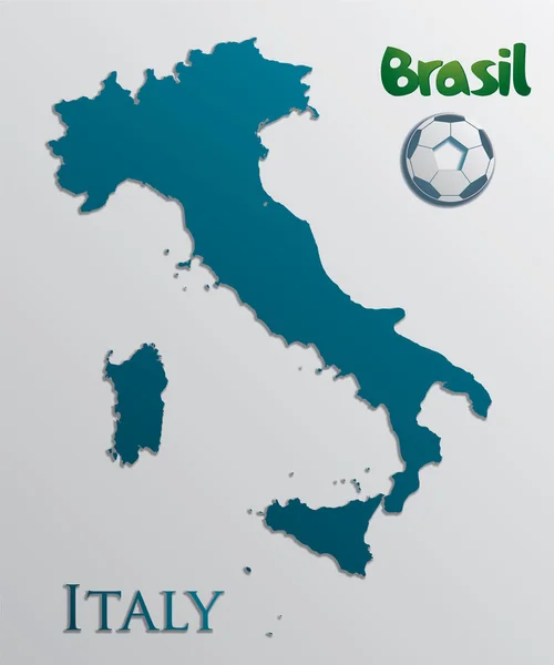 Vector Italia Mapa papel de tarjeta — Vector de stock