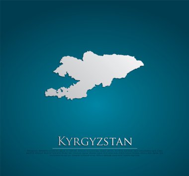 Kırgızistan harita kart kağıt vektör