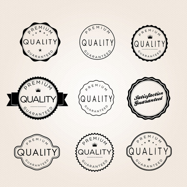 Collection of Premium Quality and Guarantee Labels