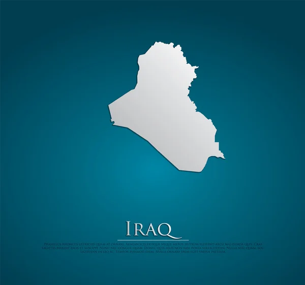 Vector Iraq Mapa de papel de tarjeta — Archivo Imágenes Vectoriales