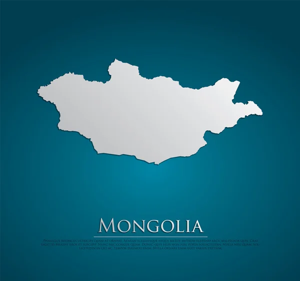 Vecteur Mongolie Carte papier — Image vectorielle