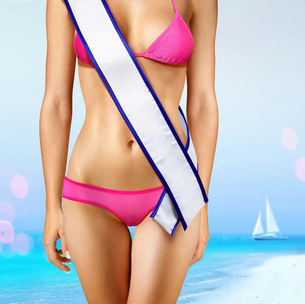 Body with tape of beauty contest — Stock Photo, Image