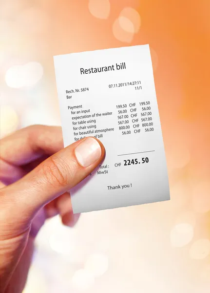 Restoran faturası — Stok fotoğraf