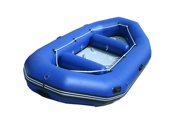 Blue inflatable boat — Stock Photo, Image