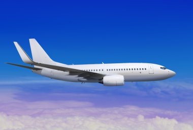 aircraft in the sky landing away l clipart