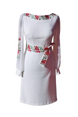 Ukrainian dress on white background clipart