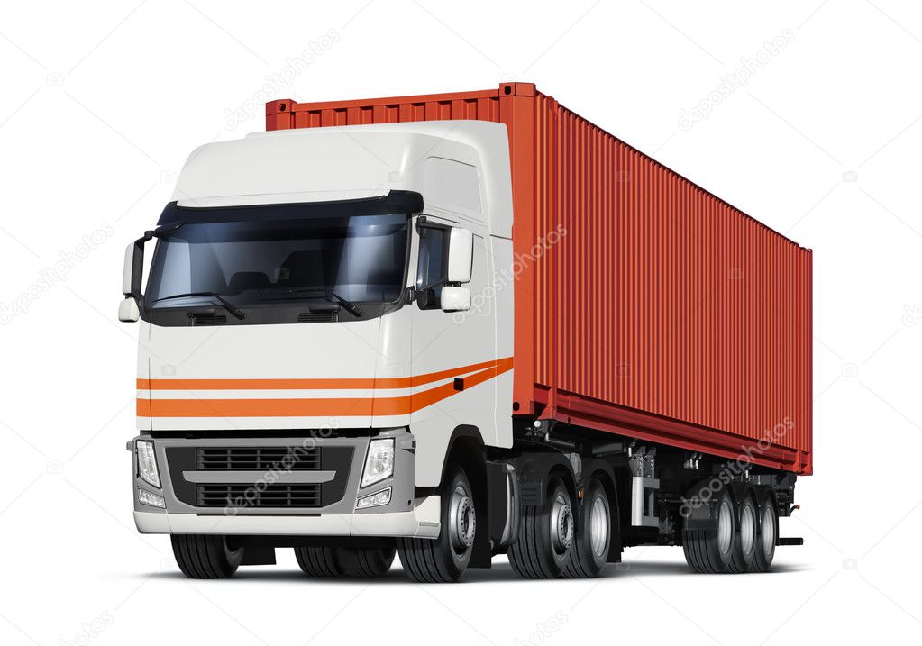 truck transports container