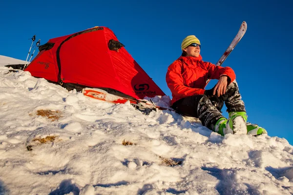 Camping de inverno — Fotografia de Stock