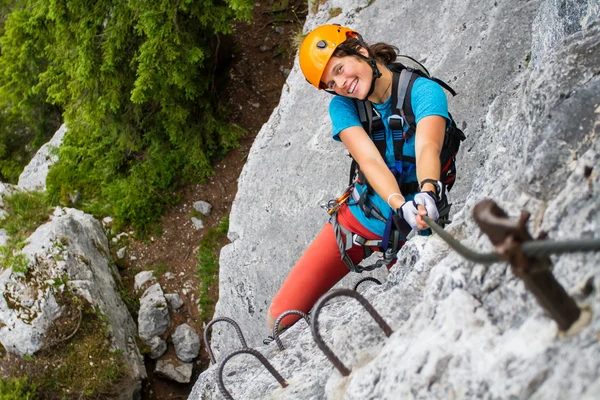 Alpinista feliz — Fotografia de Stock