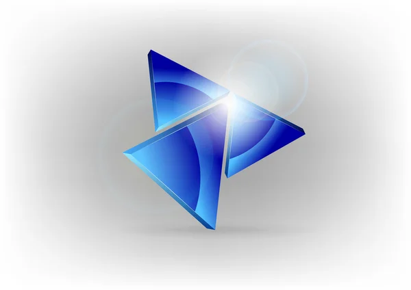 Mavi üçgen — Stok Vektör