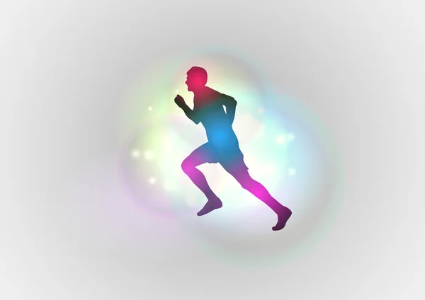 Silhouette of runner — Stock Vector