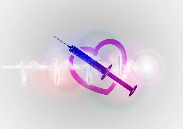 Enjeksiyon ile soyut kalp — Stok Vektör