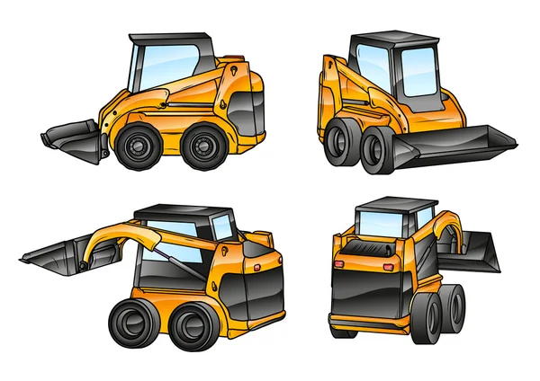 Isolated excavators — Stockvector