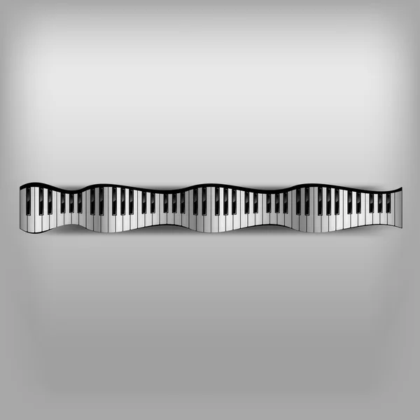 Teclado de onda de piano — Vector de stock