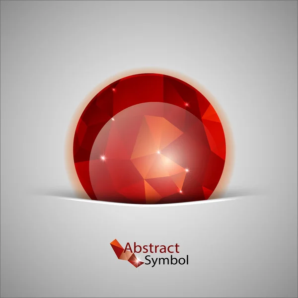 Bola roja abstracta — Vector de stock