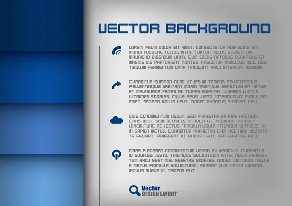 Design lay-out blauw — Stockvector