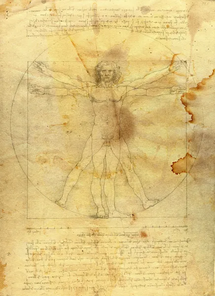 Vitruvian i grunge stil — Stockfoto