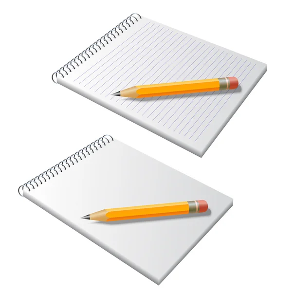 Vector notepad with pencil — Stock Vector