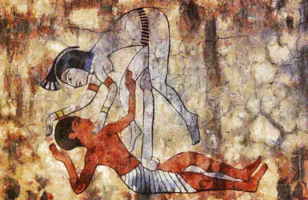 Эротическое искусство Древнего Египта — стоковое фото
