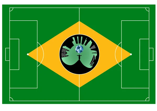 Campo de fútbol brasileño — Vector de stock