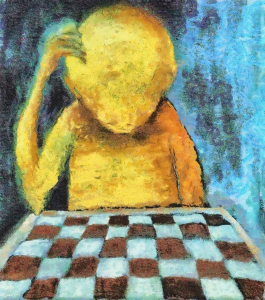 Joueur d'échecs solitaire — Photo