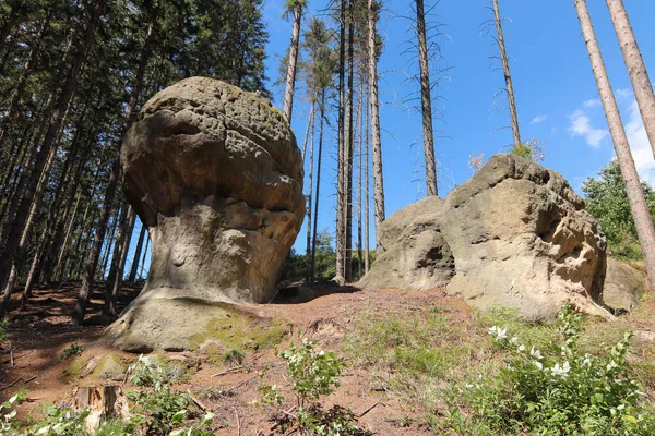 Klippor Gnomes Också Boulders Alves Original Polska Språket Glazy Krasnoludkow — Stockfoto