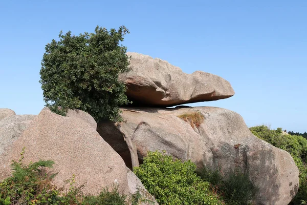 Boulders Cote Granit Rose Costa Granito Rosa Bretaña Francia — Foto de Stock