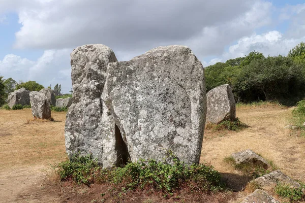 Alineación Kerzerho Sitio Arqueológico Con Filas Menhires Situado Unos Noroeste — Foto de Stock