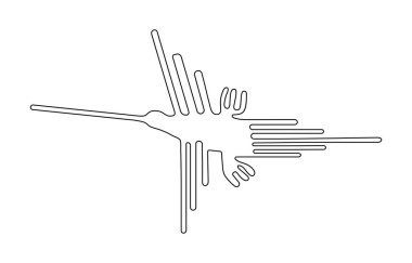 Nazca 'dan sinekkuşunun Geoglyph' i, Nazca Çizgileri, Nazca Çölü, Peru