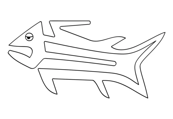 Геоглиф Рыбы Наска Линии Наска Пустыня Наска Перу — стоковый вектор