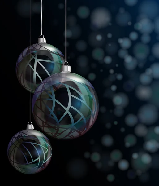Weihnachten elegante Glaskugeln — Stockvektor