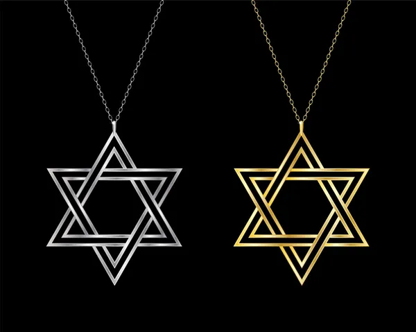 Star of David necklaces. — Stock Vector